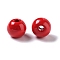 Spray Painted Alloy Bead, Round, Crimson, 5.5~6x6.5mm, Hole: 1.4mm
