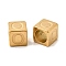 304 Stainless Steel European Beads, Large Hole Beads, Cube with Letter, Golden, Letter O, 7x7x7mm, Hole: 5.5mm