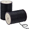 Round Waxed Polyester Thread String, Micro Macrame Cord, Twisted Cord, for Leather Sewing Stitching, Black, 0.8mm, about 54.68 Yards(50m)/roll, 2 rolls
