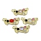 Rack Plating Alloy Rhinestone Pendants, Lead Free & Cadmium Free & Nickel Free, Candy Charms, Mixed Color, Golden, 10x24x5mm, Hole: 1.6mm