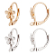 24Pcs 2 Colors Brass Leverback Earring Findings, with Horizontal Loop, Flower, Platinum & Golden, 17x8mm, Hole: 1.5mm, 12pcs/color