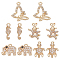 10Pcs 5 Style Rack Plating Brass Micro Pave Clear Cubic Zirconia Pendants, Long-Lasting Plated, Animal Mixed Shape, Light Gold, 10~15.5x4.5~19.5x2~3mm, Hole: 1~1.4mm, 2pcs/style