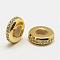 Brass Micro Pave Grade AAA Cubic Zirconia Slider Beads, with Plastic, Flat Round, Cadmium Free & Nickel Free & Lead Free, Real 18K Gold Plated, 8x3mm, Hole: 3mm