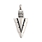 304 Stainless Steel Pendants, Arrow Head Charms, Antique Silver, 39.5x16x7mm, Hole: 5mm
