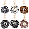 FINGERINSPIRE 6PCS Elastic Bracelet Keychain Leopard Print Spotted Removable Bracelet Keyring Soft Stentch Hair Keyring with Tassle Pendant Cloth Scrunchie Wristlet Bracelet Keychain for Woman Girl