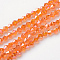 Glass Beads Strands, AB Color Plated, Faceted, Bicone, Dark Orange, 3.5~3.8x3~3.5mm, Hole: 0.5mm, about about 107~110pcs/strand, 32.5~34cm