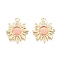 Alloy Cat Eye Pendants, Sun, Golden, Light Salmon, 21.5x18.5x3mm, Hole: 1.6mm
