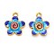 Alloy Enamel Pendants, Flower, Golden, 22.5~23x19x3mm, Hole: 2.5mm