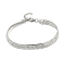 Non-Tarnish 304 Stainless Steel Herringbone Chain Bracelet, Stainless Steel Color, 7-1/8 inch(18cm), Extension Chain: 28mm