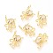 Brass Micro Pave Clear & Black Cubic Zirconia Pendants, Octopus Shape, Real 18K Gold Plated, 25x15x3.9mm, Hole: 2x3mm