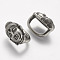 304 Stainless Steel Slide Charms, Buddha, Antique Silver, 18x11x14mm, Hole: 7x13mm