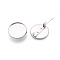 304 Stainless Steel Brooch Cabochon Settings, Flat Round, Stainless Steel Color, 26.5mm
