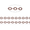 Brass Flat Oval Cable Chains, Unwelded, with Spool, Cadmium Free & Nickel Free & Lead Free, Red Copper, 3.3x2.6x0.5mm, about 301.83 Feet(92m)/roll
