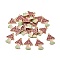 Thanksgiving Day Alloy Enamel Pendants, Light Gold, Mushroom, 23x14.5x1.5mm, Hole: 1.7mm