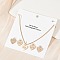 Brass Heart with Lucky Number 333 Pendant Necklaces & Alloy Pendants Sets, Golden, 16.34 inch(415mm)