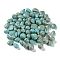 Opaque Acrylic Beads, Metal Enlaced, Mixed Shapes, Turquoise, 13~22x8~22x5.5~16mm, Hole: 1.2~2.5mm