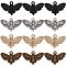 80Pcs 4 Colors Tibetan Style Alloy Pendants, Butterfly with Skull Charm, Mixed Color, 13.5x20x2mm, Hole: 1.4mm, 20pcs/color