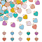 100Pcs 10 Colors Alloy Enamel Charms, Heart, Light Gold, Mixed Color, 12x10x2mm, Hole: 2mm, 10pcs/color