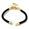 Nylon Cords Bracelet Makings Fit for Connector Charms, with Brass Findings and 304 Stainless Steel Lobster Claw Clasps, Long-Lasting Plated, Black, 6-1/2~6-3/4 inch(16.5~17cm), Hole: 1.8mm