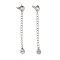 925 Sterling Silver Chain Extenders, with Spring Ring Clasps & Charms, Flat Round, Antique Silver, 60x5.8mm, Hole: 2.6mm