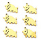 PVD Vacuum Plating 201 Stainless Steel Pendants, Laser Cut, Cow, Real 18K Gold Plated, 12.5x16x1mm, Hole: 1.2mm