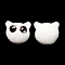 Opaque Resin Cat Shaped Beads with Glass Eye, Jewelry Decoration, White, 16x18.5x12mm, Hole: 1.8mm
