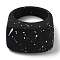 Resin Finger Rings, Rectangle, Black, US Size 6, Inner Diameter: 17mm