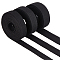 8.58 Yards 3 Styles Flat Polycotton Band, Webbing Strap for Bag Strap Making, with 3Pcs Plastic Wire Twist Ties, Black, 20~32x1.5~2mm, 2.86m/style