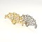 Fan Shaped Brass Filigree Pendant Flat Round Bezel Cabochon Settings, Mixed Color, 29x56x1mm, Hole: 1.5mm