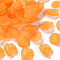 Transparent Frosted Acrylic Pendants, Petaline, Orange, 19.5x16.5x4mm, Hole: 1.5mm