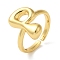 Initials Brass Open Cuff Ring for Women, Cadmium Free & Nickel Free & Lead Free, Letter P, 16.5x10.5mm, Adjustable