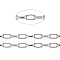 Tarnish Resistant 304 Stainless Steel Cable Chains, Unwelded, with Spool, Flat Oval, Stainless Steel Color, Links: 9x5x1mm, about 32.8 Feet(10m)/roll