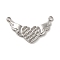 Tarnish Resistant 304 Stainless Steel Connector Rhinestone Settings, Heart with Wing Links, Stainless Steel Color, Fit for 1.2mm Rhinestone, 13x22.5x1.8mm, Hole: 1.4mm