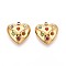 304 Stainless Steel Pendants, with Rhinestone, Heart, Real 14K Gold Plated, 15.5x15x4.5mm, Hole: 1.5mm