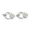 Rack Plating Brass Clear Cubic Zirconia Lobster Claw Clasps, with Bail Beads/Tube Bails, Long-Lasting Plated, Heart, Real Platinum Plated, 22x15x5mm, Hole: 1.4mm
