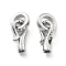 Brass Fold Over Clasps, Cadmium Free & Nickel Free & Lead Free, Hook, Real Platinum Plated, 15.5x7.5x4.5mm