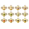 12Pcs 6 Colors Alloy Enamel Charms, with Rhinestone, Bee Charm, Mixed Color, 12.5x14.5x2.5mm, Hole: 1.8mm, 2pcs/color