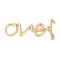 Brass Toggle Clasps, Cadmium Free & Nickel Free & Lead Free, Letter, Real 18K Gold Plated, Bar: 13.5x4x3.5mm, Hole: 1.2mm, Letter: 8.5x26x1.5mm, Hole: 1.2mm