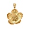 304 Stainless Steel Pendants, Flower Charm, Real 18K Gold Plated, 28.5x25.5x6mm, Hole: 3x7mm