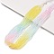 Transparent Gradient Color Glass Beads Strands, Segmented Multi-color Beads, Faceted Round, Gold, 2x2.5mm, Hole: 0.8mm, about 175~180pcs/strand, 13.78~14.4''(35~36cm)