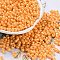 Glass Seed Beads, Opaque Colours Luster, Peanut, Orange, 5~6x2.5~3x3~3.5mm, Hole: 1~1.2mm, about 5000pcs/pound