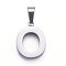 Non-Tarnish 304 Stainless Steel Letter Pendants, Manual Polishing, Alphabet, Stainless Steel Color, Stainless Steel Color, 18.5x14.5x3.5mm, Hole: 7x3.5mm