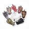 Angel Natural & Synthetic Mixed Stone Pendants with Brass Clasps, Platinum Metal Color, Mixed Color, 40x22x15mm, Hole: 10x4mm