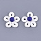 Handmade Polymer Clay Cabochons, Flower, White, 27~28x26~28x10~11mm