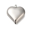 Anti-Tarnish 304 Stainless Steel Pendants, Heart Charm, Stainless Steel Color, 32x29x9.5mm, Hole: 2.5mm