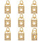 Beebeecraft 1 Box 10Pcs Padlock Charms 18K Gold Plated Hollow Lock Charms with Clear Cubic Zirconia and Jump Ring for DIY Crafts Necklace Bracelet Earring Jewelry Making