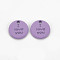 Spray Painted Alloy Charms for Valentine's Day, Cadmium Free & Lead Free, Flat Round with Phrase I Love You, Medium Purple, 13x13x1.5mm, Hole: 1.6mm