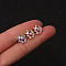 316L Surgical Stainless Steel Micro Pave Clear Cubic Zirconia Cartilage Earrings, Star, Stainless Steel Color, 6mm, Pin: 0.8mm