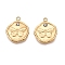 304 Stainless Steel Pendants, with Crystal Rhinestone, Flat Round with Butterfly, Real 14K Gold Plated, 15x12.5x2mm, Hole: 1.4mm