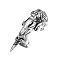 Alloy Finger Joint Rings, Skull, Antique Silver, 73.5mm, Inner Diameter: 17.4mm